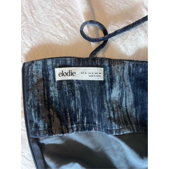 Elodie Velvet Blue slate slip dress strappy mini - Picture 4 of 4